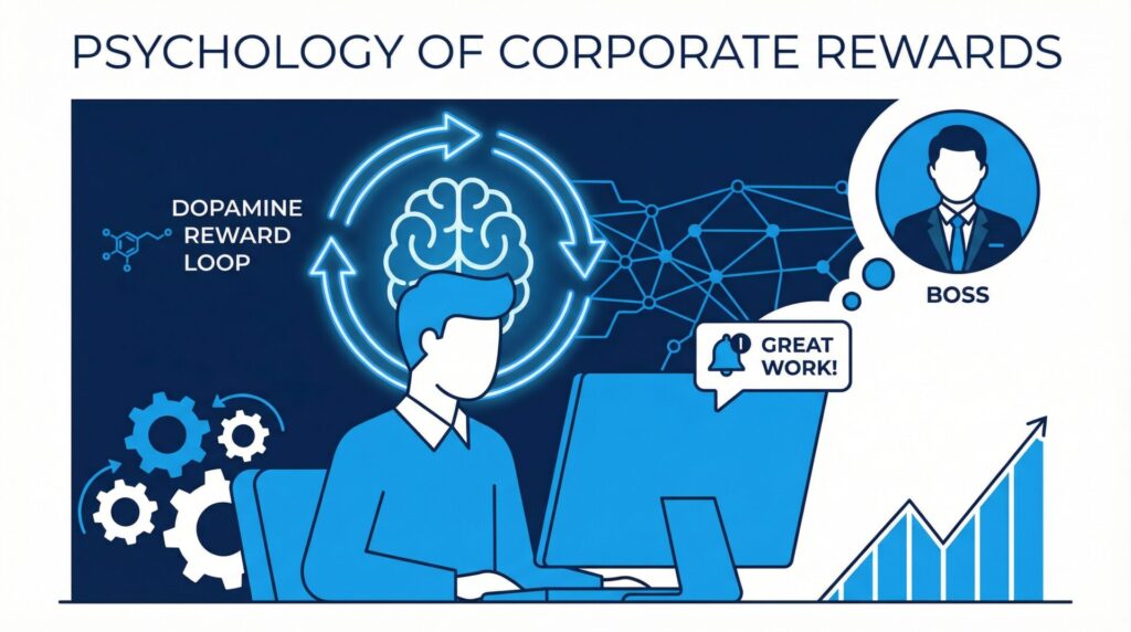 dopamine reward cycle illustration showing intermittent praise from toxic bosses affecting employee behavior