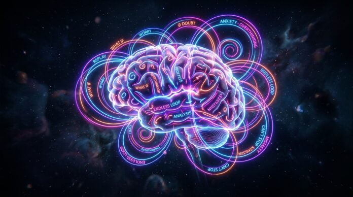 how to stop overthinking mental loop brain concept