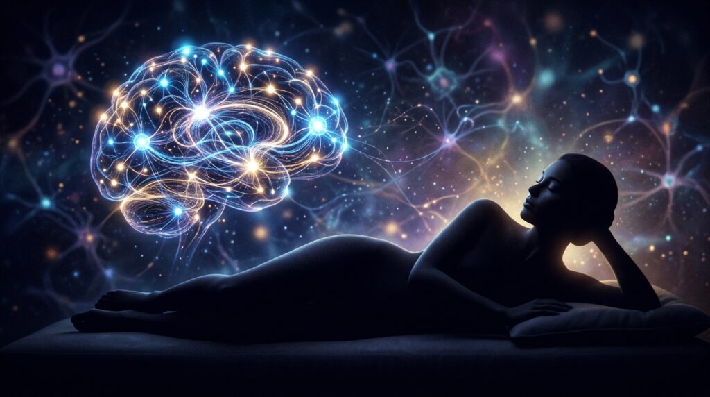 default mode network brain overthinking visualization