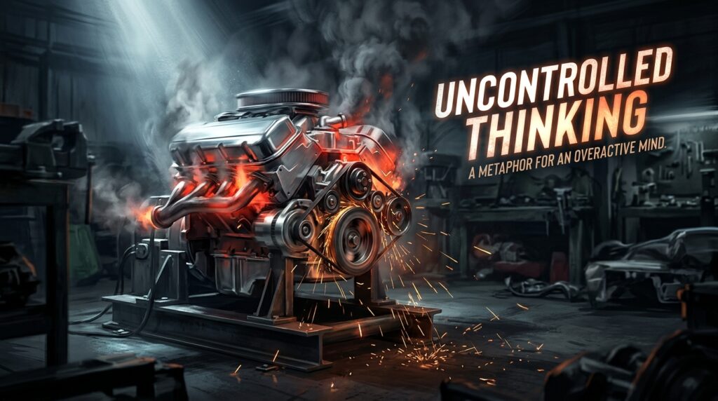 overthinking brain like fast engine without control