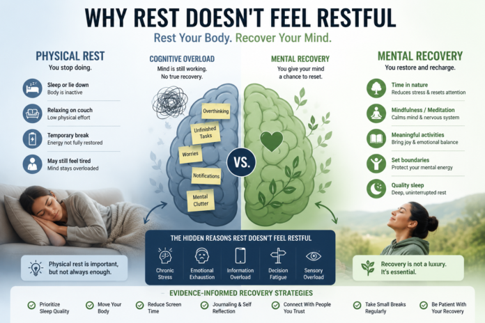 Why rest doesn't feel restful because of mental fatigue and chronic stress